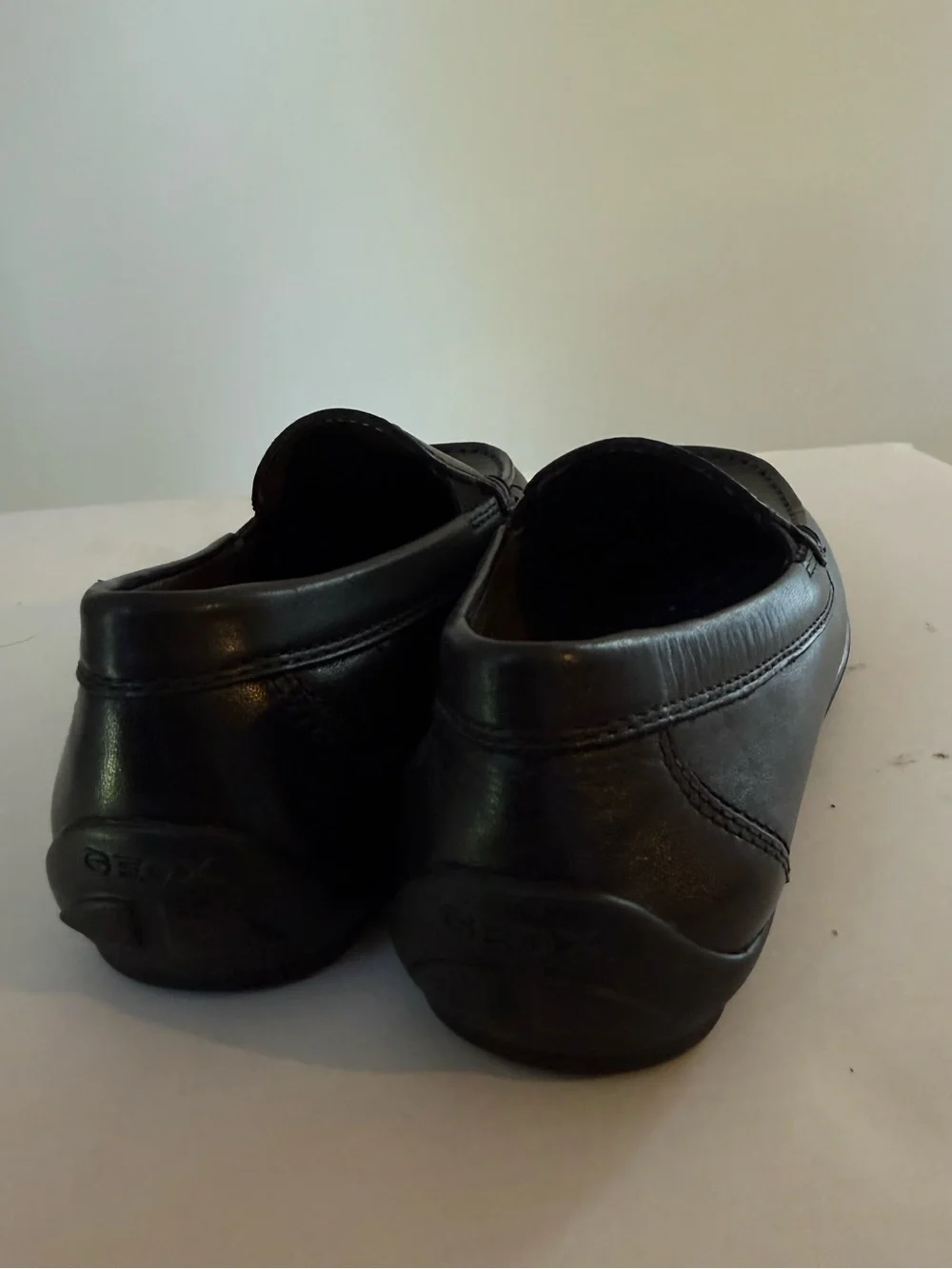 Geox New fast Boys Black Leather Slip Loafers Size 32 New #Lux-K-SH